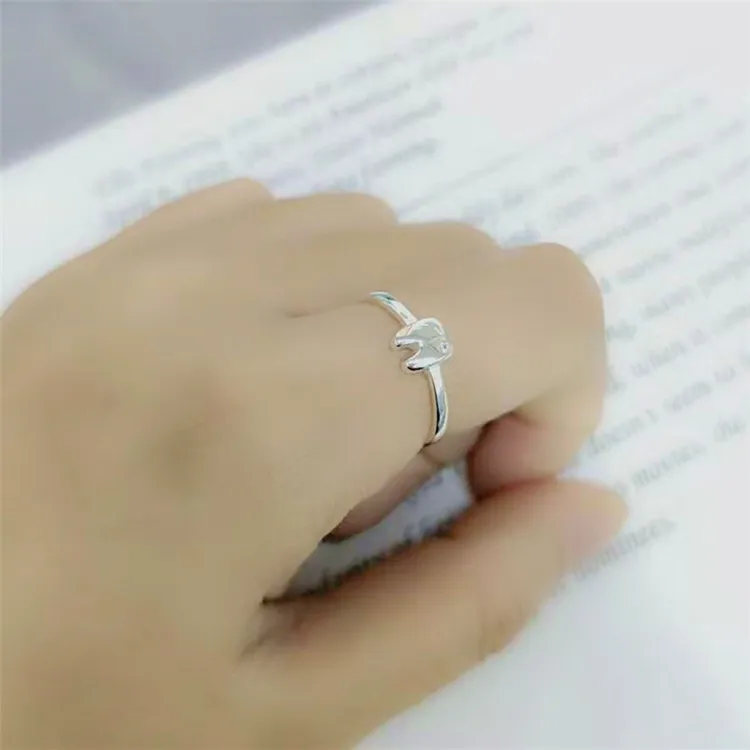 Фото Женские кольца серебряного цвета в стиле панк антикварное кольцо рождественские