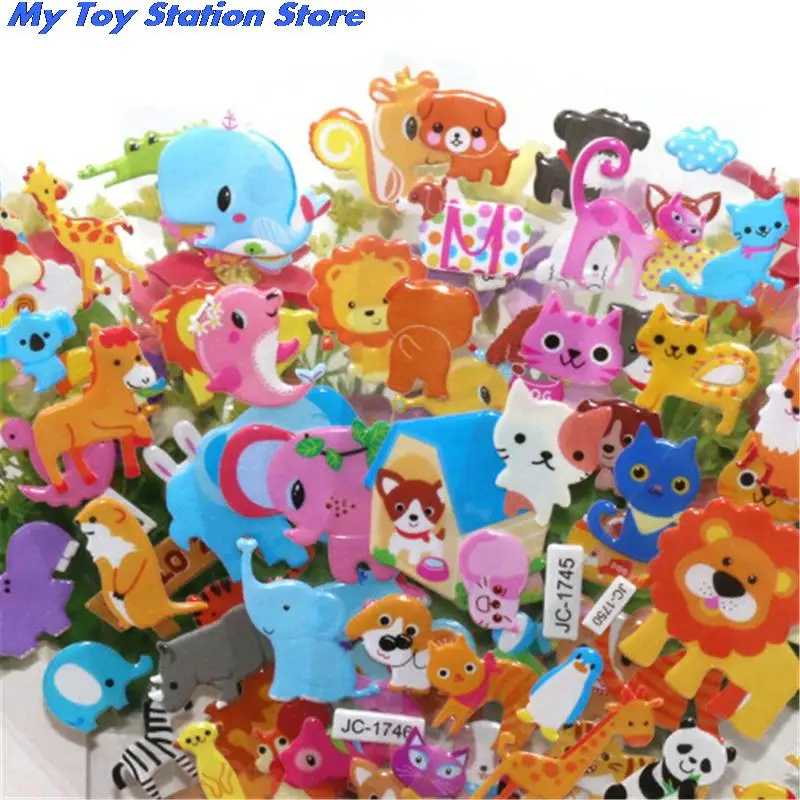 Фото Cute 3D Cartoon Animal PVC Bubble Puffy Stickers Kids Girl Boy Dinosaurs Classic Toys School Teacher Reward 5 Sheets | Игрушки и хобби