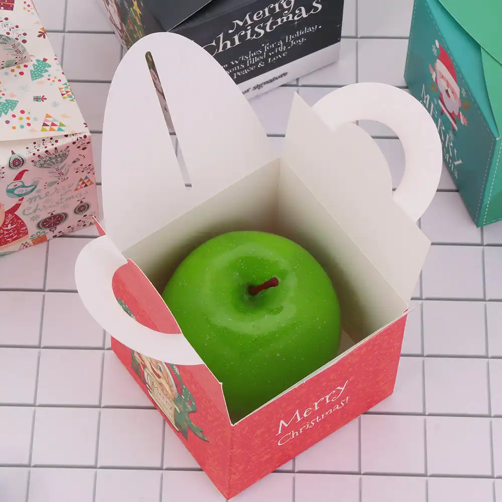 box santa claus cookies pouch apple boxes xmas gift wrapping bag