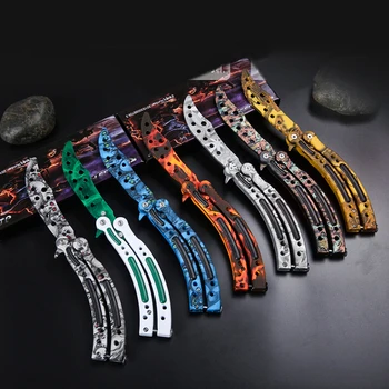 New Folding Butterfly in Knife CS GO Karambit Folding Knife Training Knife Gift Balisong Practice Knife Not Sharpened Metal
New Folding Butterfly in Knife CS GO Karambit Folding Knife Training Knife Gift Balisong Practice Knife Not Sharpened Metal