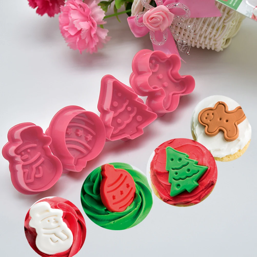 4Pcs/Set Food Grade Plastic Christmas Mold Cookie Cutter Kitchen Baking Tools Plunger Stamp Die Fondant Cake Decorating Tools
4Pcs/Set Food Grade Plastic Christmas Mold Cookie Cutter Kitchen Baking Tools Plunger Stamp Die Fondant Cake Decorating Tools