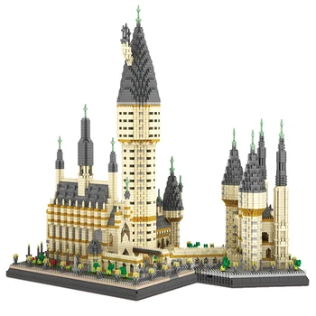 

071 YZ Mini Blocks Architecture Building Brick Magic School Kids toys Eiffel Tower Model Castle for Children