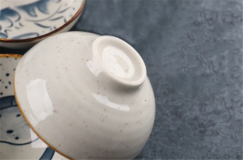 Description Picture 4 of itemJapanese household ceramic rice bowl noodle soup dessert bowl Korean ice bowl creative retro tableware hat bowls zero waste