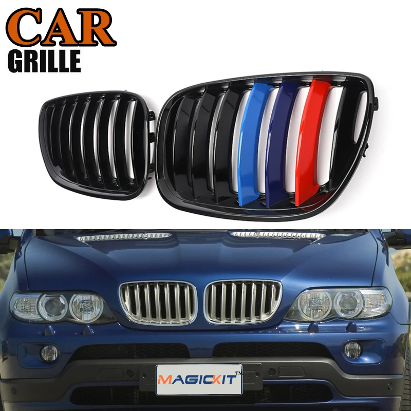MagicKit Gloss Black M Style Front Bumper Hood Kidney Center Grille Grills for BMW X5 Series E53 2004-06 51137124815 51137124816
MagicKit Gloss Black M Style Front Bumper Hood Kidney Center Grille Grills for BMW X5 Series E53 2004-06 51137124815 51137124816