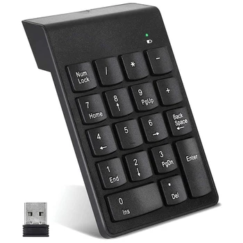 Wireless Numeric Keypad 18 Keys Numpad with 2.4G Mini USB Receiver Number Pad for Laptop Notebook, Desktop
Wireless Numeric Keypad 18 Keys Numpad with 2.4G Mini USB Receiver Number Pad for Laptop Notebook, Desktop
