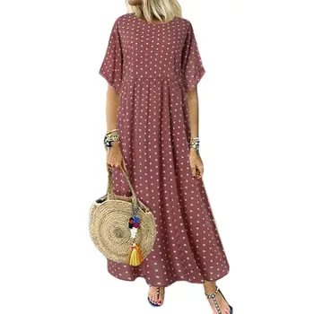 Women Flared Short Sleeve Summer T-Shirt Dress Polka Dot Long Maxi Dress Lot 
Women Flared Short Sleeve Summer T-Shirt Dress Polka Dot Long Maxi Dress Lot