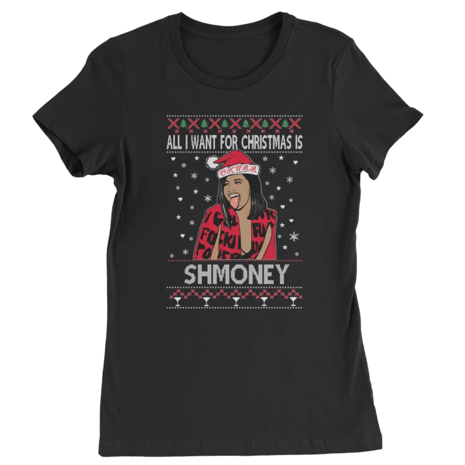 Фото Все что я хочу на Рождество это уродливая Рождественская женская футболка SHMONEY |
