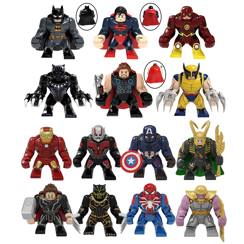 Big Legoingly Super Hero Series Man Captain Spider Flash Panther Action High Figures Building Blocks Kids DIY Toys for Children
Big Legoingly Super Hero Series Man Captain Spider Flash Panther Action High Figures Building Blocks Kids DIY Toys for Children