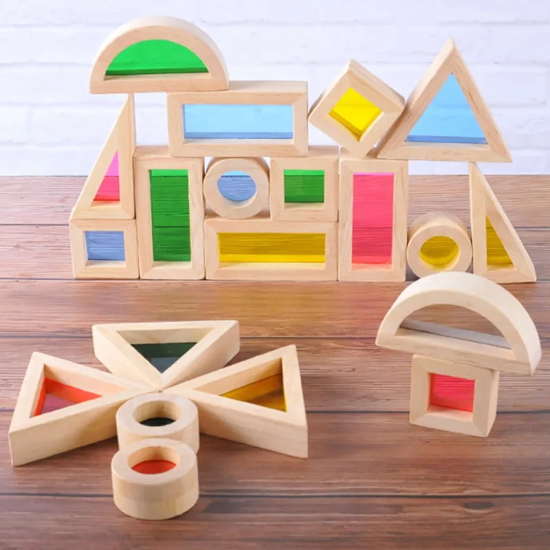 Rainbow Acrylic Wooden Building Blocks Baby Montessori toy Early Educational Toy Assembling Blocks Board Game Kit for Children
Rainbow Acrylic Wooden Building Blocks Baby Montessori toy Early Educational Toy Assembling Blocks Board Game Kit for Children
