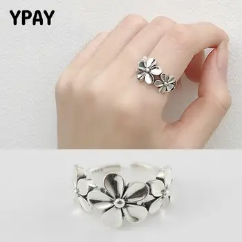 YPAY Vintage Thai Silver Flower Rings for Women Simple Real 925 Sterling Silver Opening Adjustable Ring Fine Jewelry YMR088
YPAY Vintage Thai Silver Flower Rings for Women Simple Real 925 Sterling Silver Opening Adjustable Ring Fine Jewelry YMR088