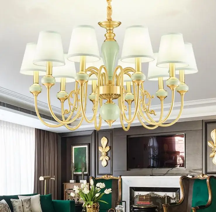 Living room lamp ceramic dining room lamp modern simple American villa copper lamp bedroom Lamp Retro Chandelier
Living room lamp ceramic dining room lamp modern simple American villa copper lamp bedroom Lamp Retro Chandelier