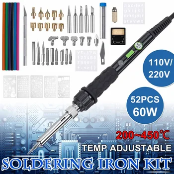 56Pcs Electrical Soldering Iron Rework Welding Guns Tool Adjustable Temperature Soldering Station With bag Welding Repair Tools
56Pcs Electrical Soldering Iron Rework Welding Guns Tool Adjustable Temperature Soldering Station With bag Welding Repair Tools