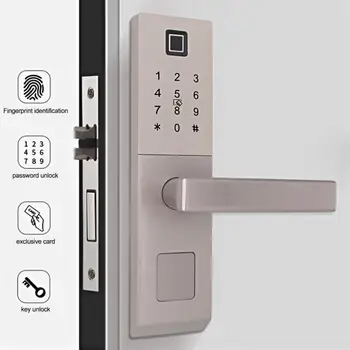 Smart Door Lock Intelligent Biological Fingerprint Keypad Password IC Card Key Unlock Home Hotel Security Lock Left/Right Open
Smart Door Lock Intelligent Biological Fingerprint Keypad Password IC Card Key Unlock Home Hotel Security Lock Left/Right Open