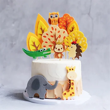 Cakelove Jungle Party Cake Decoration Cute Felt Animal Plant Cake Topper Lion Elephant Mini Cupcake Toppers Kids Birthday Party 
Cakelove Jungle Party Cake Decoration Cute Felt Animal Plant Cake Topper Lion Elephant Mini Cupcake Toppers Kids Birthday Party