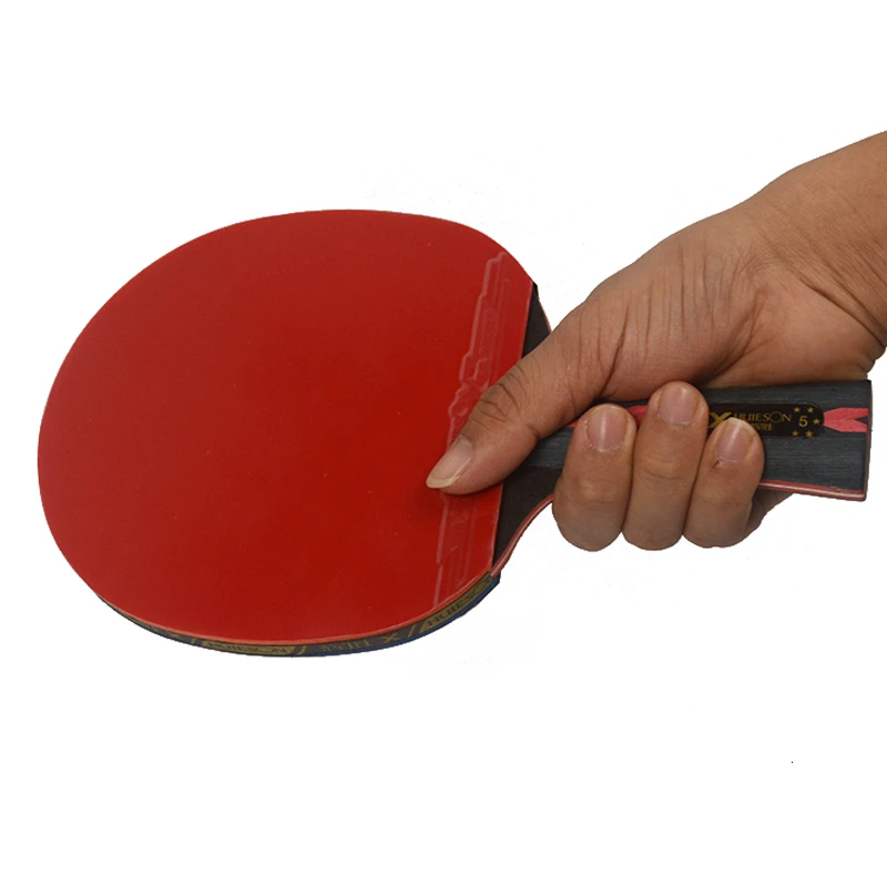 Huieson 5 Star Black & Red Carbon Fiber Table Tennis Racket Double Pimples-in Rubber Pingpong Racket for Teenager Players (2)