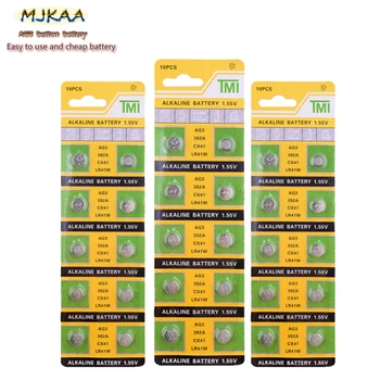 Factory 200PCS AG3 LR41 392A 1.55V Alkaline SR41SW 384 LR736 V3GA 192 Button Coin Battery Used In Toys,Watches,Calculators
Factory 200PCS AG3 LR41 392A 1.55V Alkaline SR41SW 384 LR736 V3GA 192 Button Coin Battery Used In Toys,Watches,Calculators