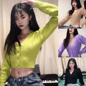 Women'S Fashion Cardigan Jacket Slim Long Sleeve Short Sweater Top One Size
Women'S Fashion Cardigan Jacket Slim Long Sleeve Short Sweater Top One Size