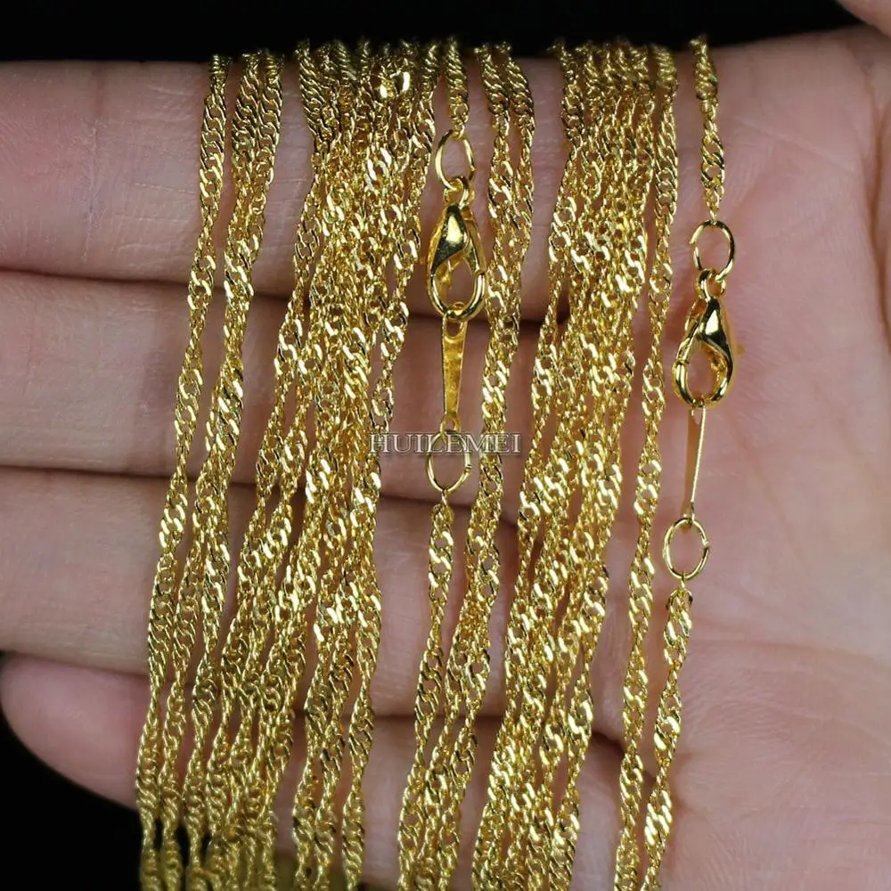 Wholesale Lots 10pcs/lot 2mm Gold Color Water Wave Chain Necklaces 16" 18" 20" 24" Fashion Jewelry Wholesale Necklace Chains
Wholesale Lots 10pcs/lot 2mm Gold Color Water Wave Chain Necklaces 16" 18" 20" 24" Fashion Jewelry Wholesale Necklace Chains