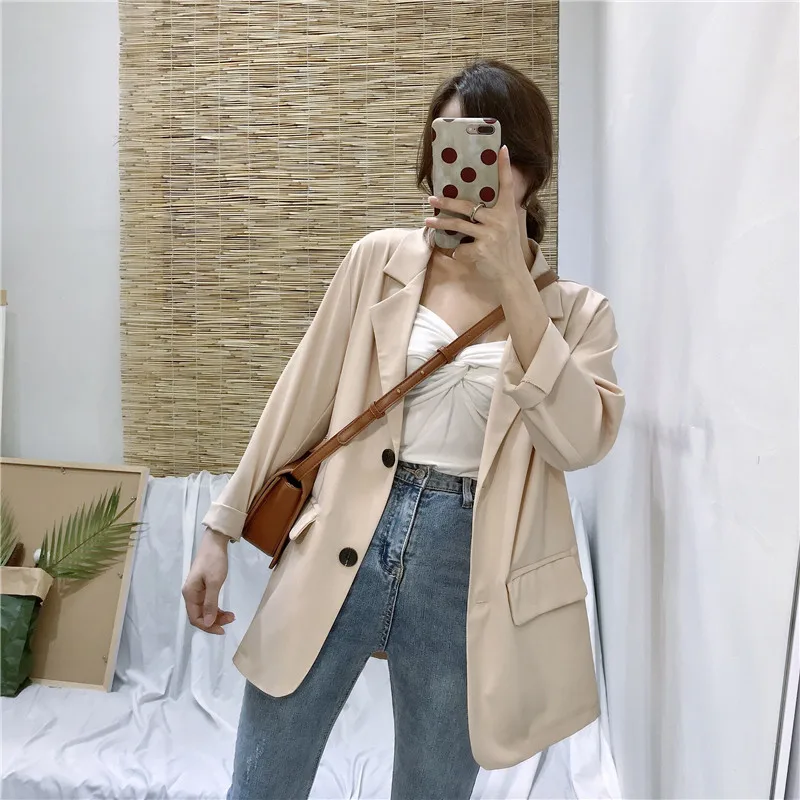 Photo Shoot 2019chic Two-Button Suit Jacket Women's Korean-style Loose-Fit Spring Clothing Online Celebrity Short Black Suit
Photo Shoot 2019chic Two-Button Suit Jacket Women's Korean-style Loose-Fit Spring Clothing Online Celebrity Short Black Suit