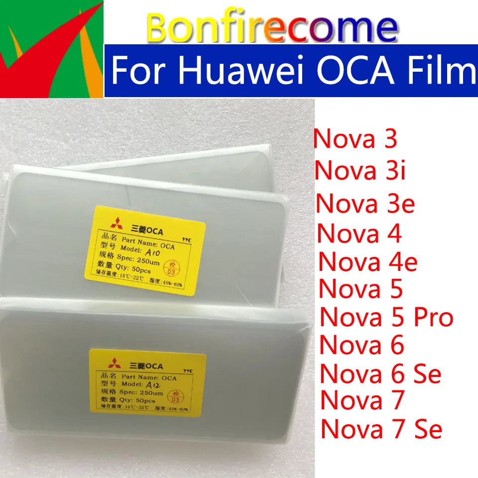 50Pcs/Lot OCA Optical Clear Adhesive For Huawei Nova 3 3i 3E 4 4E 5 Pro 6 7 SE LCD Screen Laminating
50Pcs/Lot OCA Optical Clear Adhesive For Huawei Nova 3 3i 3E 4 4E 5 Pro 6 7 SE LCD Screen Laminating