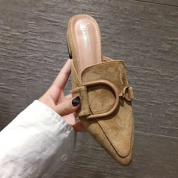 Women Flock Platform Thin Heels Concise Closed Toe Slides Pointed Toe Mules Slip-On High Slipper Loafer Woman Heels Super Brand
Women Flock Platform Thin Heels Concise Closed Toe Slides Pointed Toe Mules Slip-On High Slipper Loafer Woman Heels Super Brand