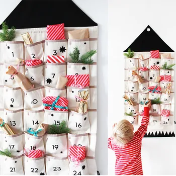 Hanging storage bag 24 pockets Christmas calendar Hanging Christmas ornaments Home storage supplies christmas calendar new 2* 
Hanging storage bag 24 pockets Christmas calendar Hanging Christmas ornaments Home storage supplies christmas calendar new 2*