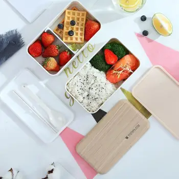 Portable Healthy Material Lunch Boxes Dinnerware Food Storage Container picnic Wooden double-layer rectangular working Food box
Portable Healthy Material Lunch Boxes Dinnerware Food Storage Container picnic Wooden double-layer rectangular working Food box