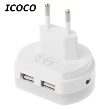 ICOCO LED Night Light with Dual USB Port 5V 1A Light Sensor Control Room Home Lighting Plug-in Wall Lamp EU/US Plug Socket Lamp
ICOCO LED Night Light with Dual USB Port 5V 1A Light Sensor Control Room Home Lighting Plug-in Wall Lamp EU/US Plug Socket Lamp