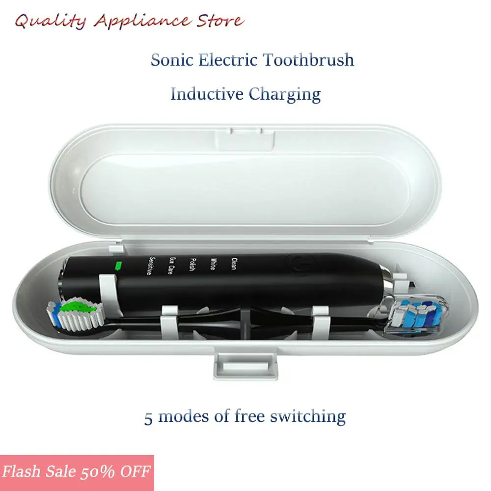 Sonic Electric Toothbrush Couple Adult Vibration Inductive Charging Toothbrush Portable Electric Toothbrush 5 modes of switching
Sonic Electric Toothbrush Couple Adult Vibration Inductive Charging Toothbrush Portable Electric Toothbrush 5 modes of switching