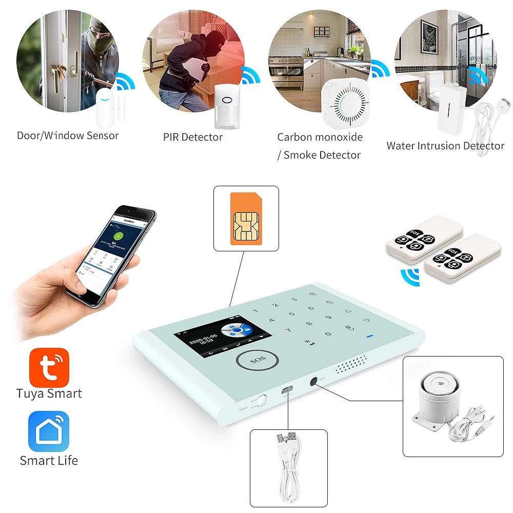 Angus CS118 Alarm Host Wifi 433mhz 2G/GPRS Wireless Smart Home Security Alarm Systems DIY Alarms compatible 433mhz accessories
Angus CS118 Alarm Host Wifi 433mhz 2G/GPRS Wireless Smart Home Security Alarm Systems DIY Alarms compatible 433mhz accessories