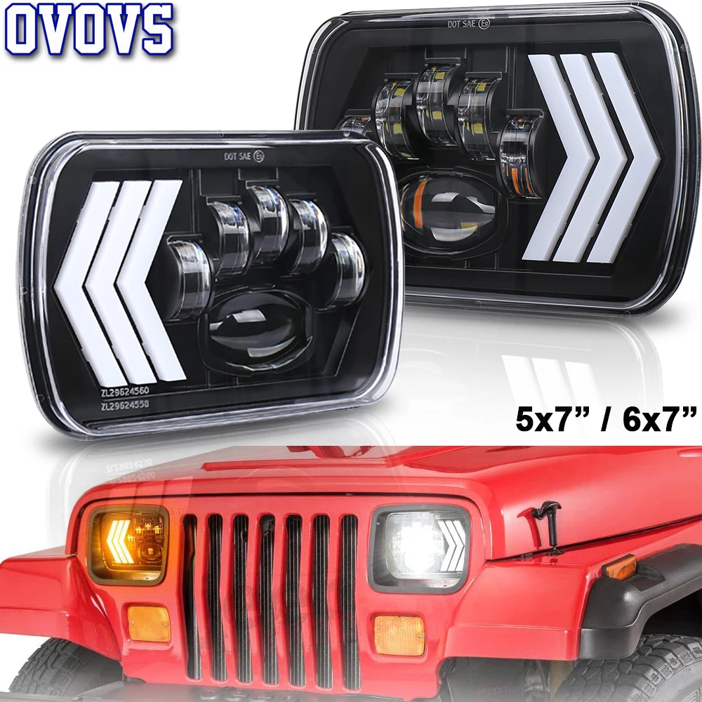 2pcs LED Rectangular Headlight Projector 7x6 5x7 inch Sealed Beam Replacement Hi/Lo Beam DRL Fits Headlamp Bulb for Wrangler
2pcs LED Rectangular Headlight Projector 7x6 5x7 inch Sealed Beam Replacement Hi/Lo Beam DRL Fits Headlamp Bulb for Wrangler