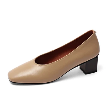 Women Pumps high Heels real Leather Shoes Woman square toe Shoes Female Office Ladies Pumps Black apricot green Shoes
Women Pumps high Heels real Leather Shoes Woman square toe Shoes Female Office Ladies Pumps Black apricot green Shoes