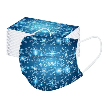 50pc Snowflake Print Masks Breathable Protection Face Mask Masque Маска Disposable 3 Layer Ply Earloop Mask Cover Mascarillas
50pc Snowflake Print Masks Breathable Protection Face Mask Masque Маска Disposable 3 Layer Ply Earloop Mask Cover Mascarillas