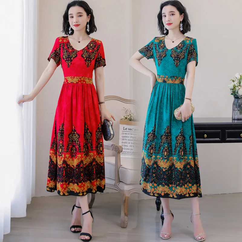 Floral Printed Dress WOMEN'S Dress 2019 New Style Summer Fashion Elegant Printed Dress Short Sleeve French Retro over-the-Knee L
Floral Printed Dress WOMEN'S Dress 2019 New Style Summer Fashion Elegant Printed Dress Short Sleeve French Retro over-the-Knee L