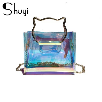 Laser Transparent PVC Chain Shoulder Bags In Women's Totes Handbag Messenger Bag Female Ladies Clutches Beach Bag Lady Purse Sac
Laser Transparent PVC Chain Shoulder Bags In Women's Totes Handbag Messenger Bag Female Ladies Clutches Beach Bag Lady Purse Sac