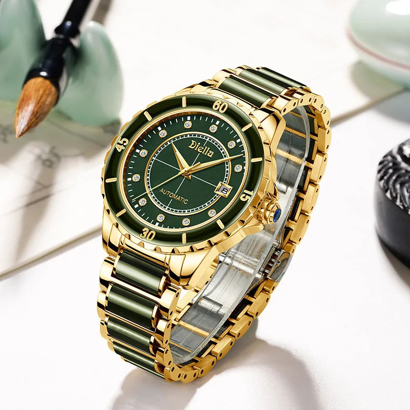 Diella men's watch jade emerald mechanical watch full automatic waterproof luminous jade Watch
Diella men's watch jade emerald mechanical watch full automatic waterproof luminous jade Watch
