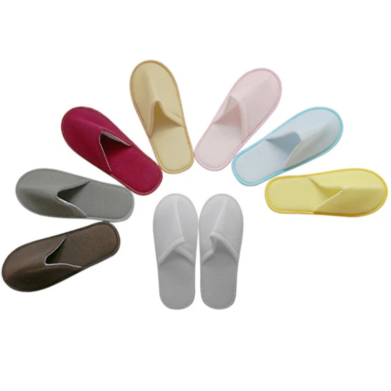 1 Pair Flock Bread Shoes Hotel Disposable Slippers Colorful winter Warm Home Women Slippers Bedroom Indoor Non-slip Slippers