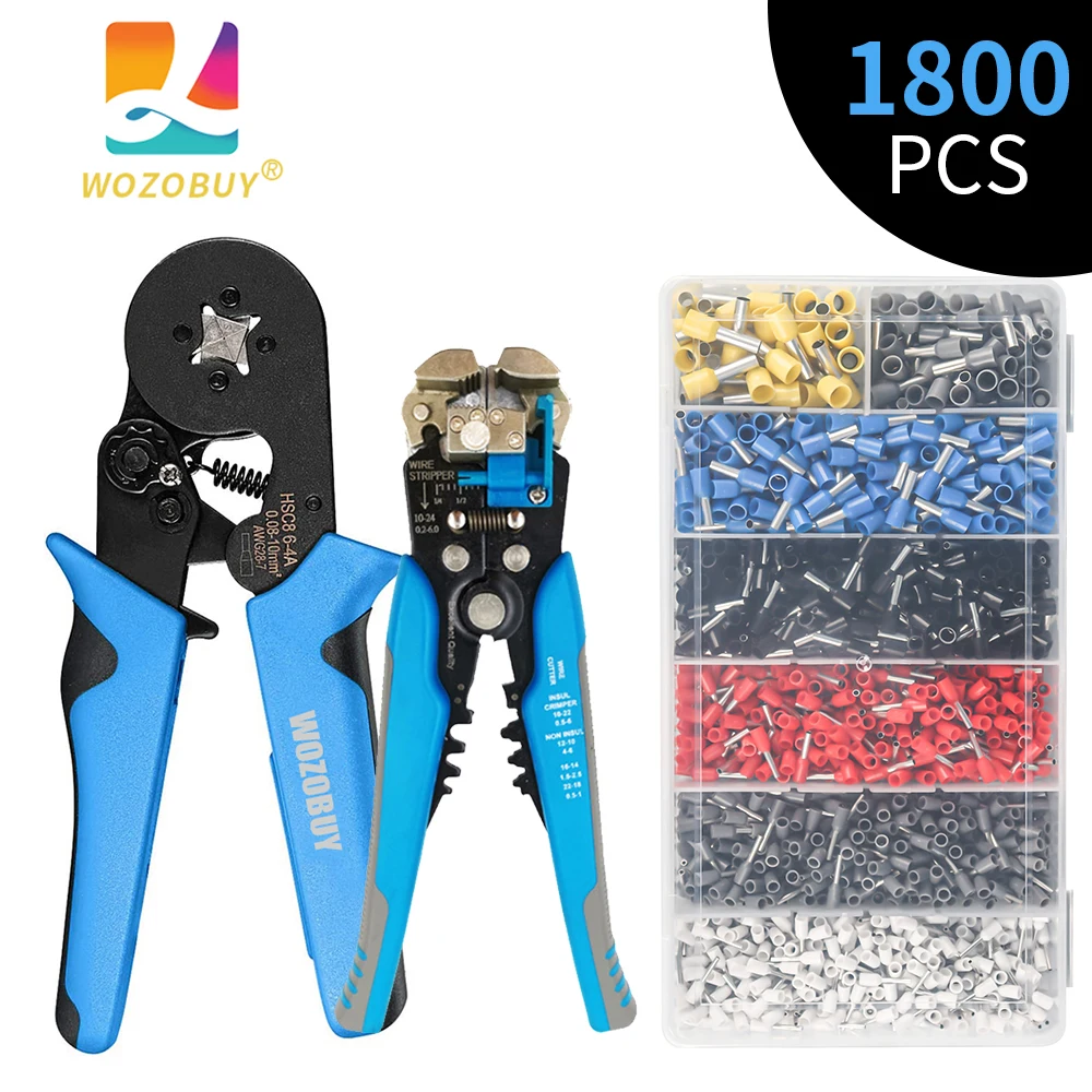 Crimping Tool Kit HSC8 6-6/6-4A Pliers For Tube Terminal 1800pcs/Box Multifunctional Stripping Cutting Wire Pliers Tool Kit
Crimping Tool Kit HSC8 6-6/6-4A Pliers For Tube Terminal 1800pcs/Box Multifunctional Stripping Cutting Wire Pliers Tool Kit