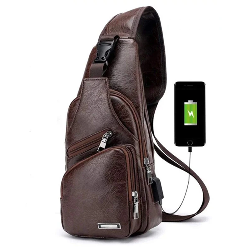 AUAU-Men's Chest Bag with Charge Port USB Bag Retro Crossbody Pu Leather Vintage Business Bag Pouch for Sport Dark Brown
AUAU-Men's Chest Bag with Charge Port USB Bag Retro Crossbody Pu Leather Vintage Business Bag Pouch for Sport Dark Brown