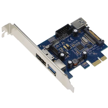 PCI-e to Power eSATA + USB3.0 + 9pin USB2.0 Adapter Converter Card with SATA Power Socket
PCI-e to Power eSATA + USB3.0 + 9pin USB2.0 Adapter Converter Card with SATA Power Socket