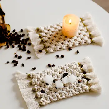 Northern Europe Macrame Cup Pad Bohemia Tablecloth Table Mat Pure Handmade Cotton Braid Non-slip Insulation Mats For Kitchen
Northern Europe Macrame Cup Pad Bohemia Tablecloth Table Mat Pure Handmade Cotton Braid Non-slip Insulation Mats For Kitchen