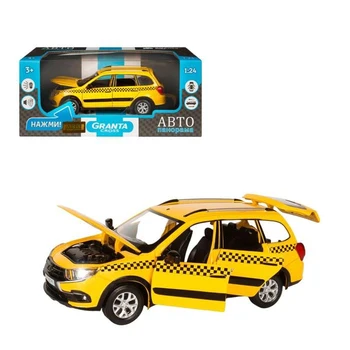 Car metal "Lada Taxi" 1: 24, inertia, color yellow, doors open, hood and trunk, light and sound effects
Car metal "Lada Taxi" 1: 24, inertia, color yellow, doors open, hood and trunk, light and sound effects