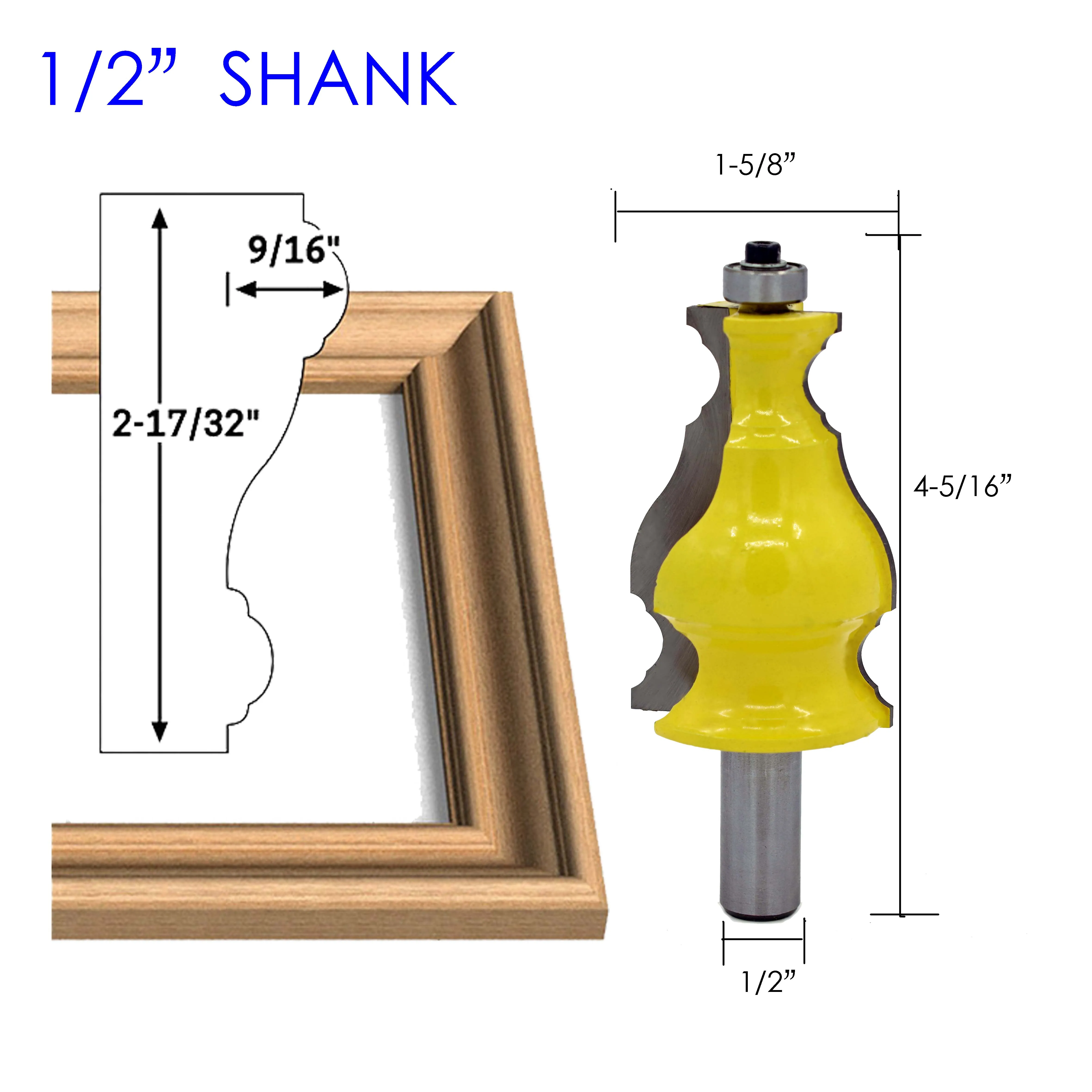 1pc 12.7mm Inch Shank Large Picture Frame Molding Router Bit Line Woodworking Mold Milling Cutter For Wood
1pc 12.7mm Inch Shank Large Picture Frame Molding Router Bit Line Woodworking Mold Milling Cutter For Wood