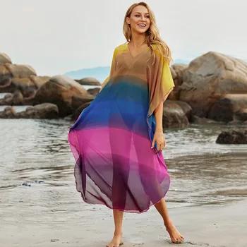 Tunic Beach Large Sizes Long Dress Wrap Dresses Cover-Ups New Rainbow Chiffon With Sling Outside By Bikini Clothes Women Animal
Tunic Beach Large Sizes Long Dress Wrap Dresses Cover-Ups New Rainbow Chiffon With Sling Outside By Bikini Clothes Women Animal