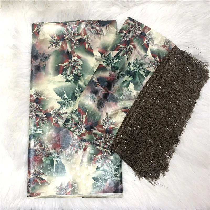 African Bazin Riche Brode Fabric 2021Damask Shadda Guinea Brocade Lace Material with Tassel for Dress-BT 30 | Дом и сад
