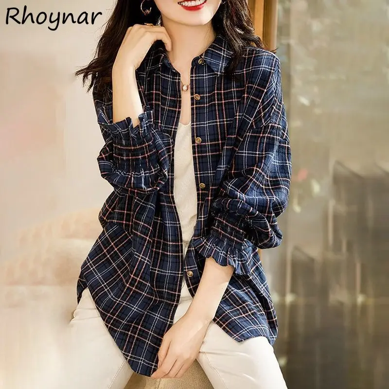 Vintage Plaid Shirts Women Autumn Turn-down Collar Harajuku Baggy Leisure Chic Korean Fashion Elegant Casual Outerwear Basic New
Vintage Plaid Shirts Women Autumn Turn-down Collar Harajuku Baggy Leisure Chic Korean Fashion Elegant Casual Outerwear Basic New