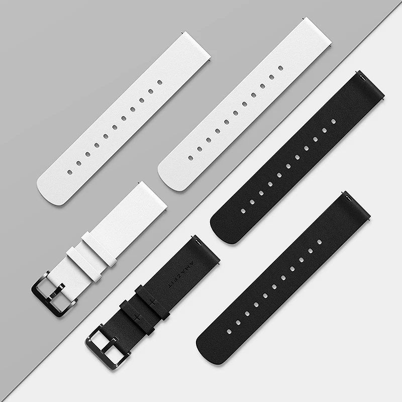 Оригинальный ремешок для часов из натуральной кожи Xiaomi Huami Amazfit GTR Pace Stratos GTS Bip Lite