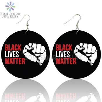 SOMESOOR Black Live Matters Powerful Fist Printed Wooden Drop Earrings Americans Resist Design Loops Dangle For Women Gifts
SOMESOOR Black Live Matters Powerful Fist Printed Wooden Drop Earrings Americans Resist Design Loops Dangle For Women Gifts