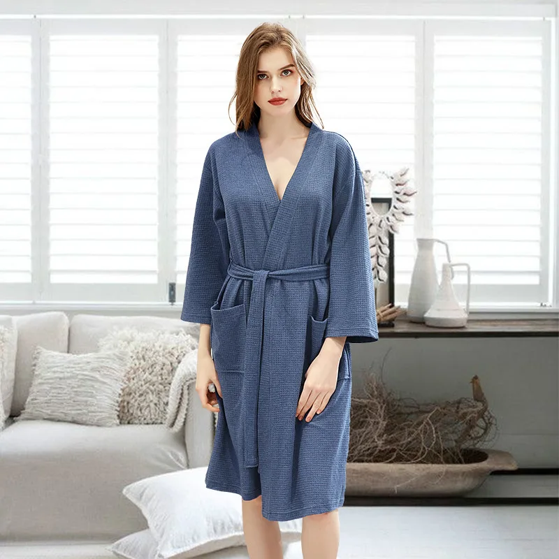 Night Robe Nightwear Spring-Summer Thin Bathrobe Women Waffle Bathrobe Plus-sized Women's Sleepwear Comfortable Tracksuit
Night Robe Nightwear Spring-Summer Thin Bathrobe Women Waffle Bathrobe Plus-sized Women's Sleepwear Comfortable Tracksuit