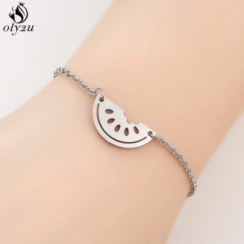 Oly2u Summer Style Lovely Watermelon Charm Bracelets Stainless Steel Link Chain Bracelet Women BFF Jewelry Pulseira Feminina
Oly2u Summer Style Lovely Watermelon Charm Bracelets Stainless Steel Link Chain Bracelet Women BFF Jewelry Pulseira Feminina